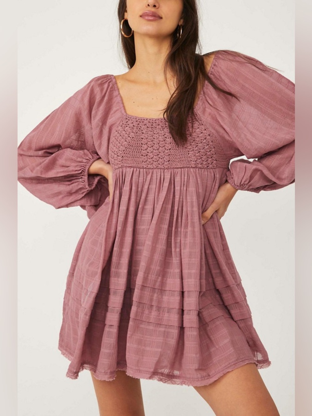 Free People Ari Long Sleeve Mini Dress
